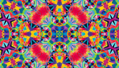 Parlak renkli soyut kaleydoskopik desen, tasarım için arkaplan