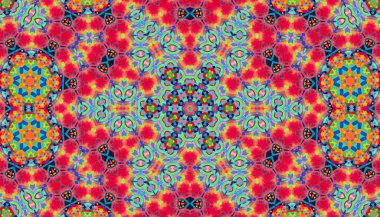 Parlak renkli soyut kaleydoskopik desen, tasarım için arkaplan