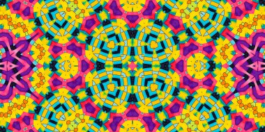 Tasarım için renkli soyut kaleydoskopik desenli parlak çokrenkli arkaplan