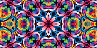 Tasarım için renkli soyut kaleydoskopik desenli parlak çokrenkli arkaplan
