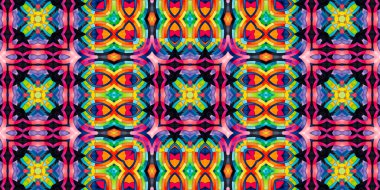 Tasarım için renkli soyut kaleydoskopik desenli parlak çokrenkli arkaplan