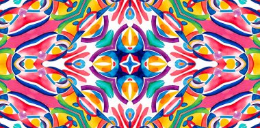 Tasarım için parlak soyut renk desenli kaleydoskopik arkaplan