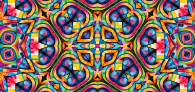 Tasarım için parlak çokrenkli arkaplan, renkli soyut kaleydoskopik desen