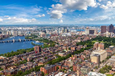 Boston, Massachusetts, ABD 'nin panoramik hava manzarası