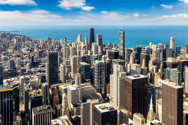 Chicago Michigan Gölü Nün Panoramik Şehir Manzarası Güneşli Bir Günde — Stok fotoğraf