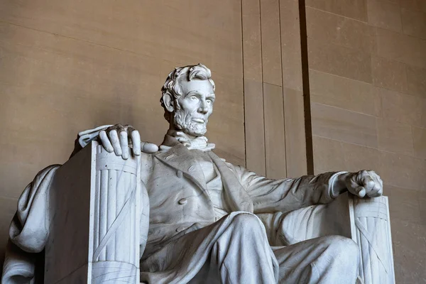 Estatua Abraham Lincoln Dentro Del Lincoln Memorial Washington — Foto de Stock