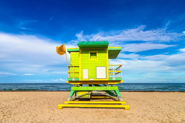 stock image Lifeguard tower in South beach, Miami Beach in a sunny day, Florida