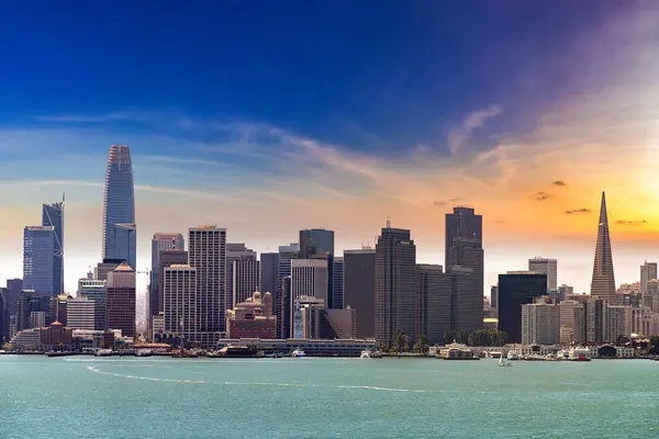 stock image Panoramic view cityscape of San Francisco at sunset, California, USA