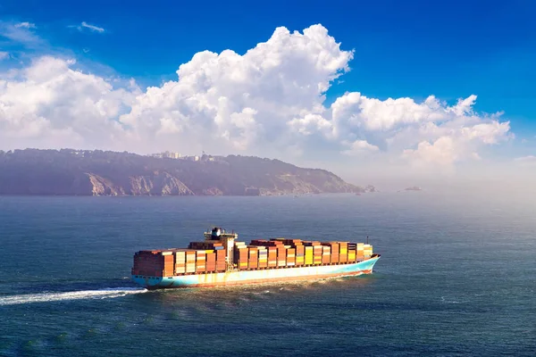 Container Cargo Navio San Francisco Bay San Francisco Califórnia Eua — Fotografia de Stock