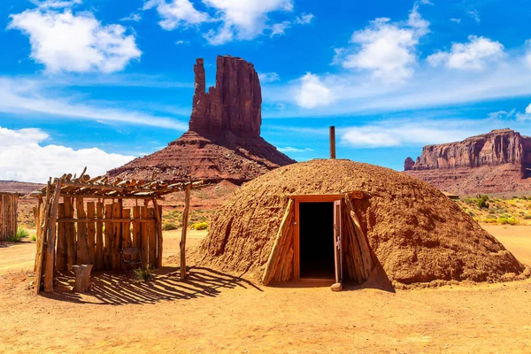 Native american hogans in Navajo nation reservation at Monument Valley, Arizona, USA