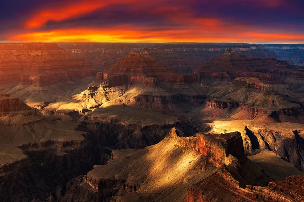 Grand Canyon National Park Zachód Słońca Arizona Stany Zjednoczone Ameryki — Zdjęcie stockowe