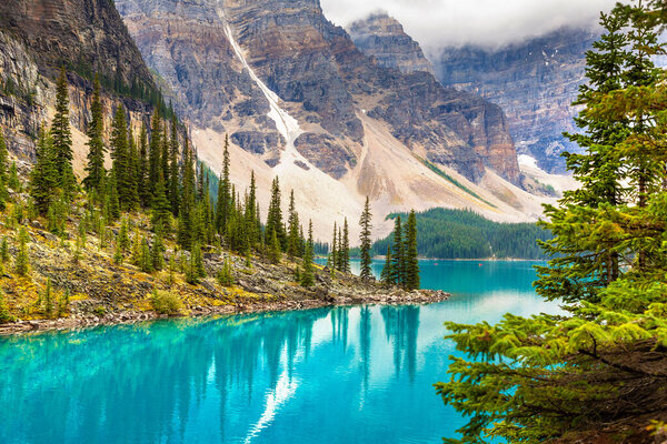 Panoramic view of Lake Moraine, Banff National Park Of Canada
