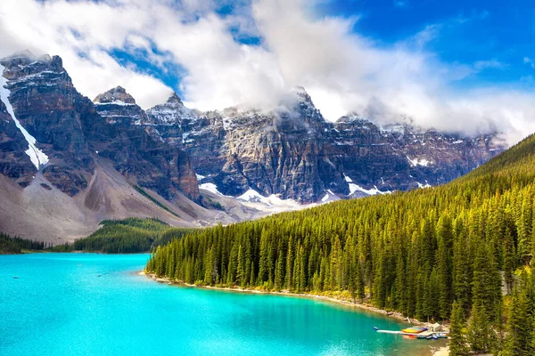 Panoramic View Lake Moraine Banff National Park Canada — Stock Photo, Image