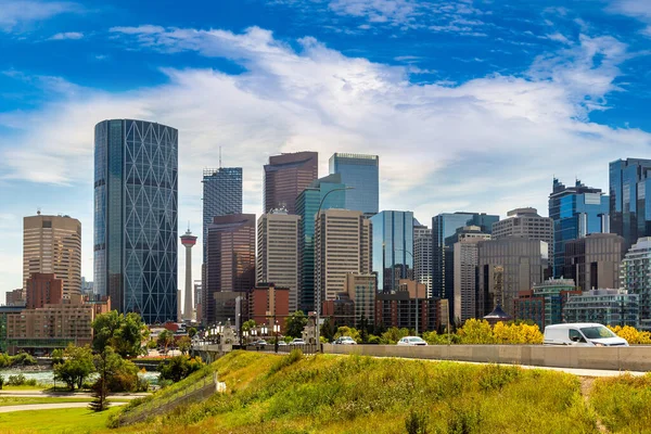 Blick Auf Calgary Einem Sonnigen Tag Kanada — Stockfoto