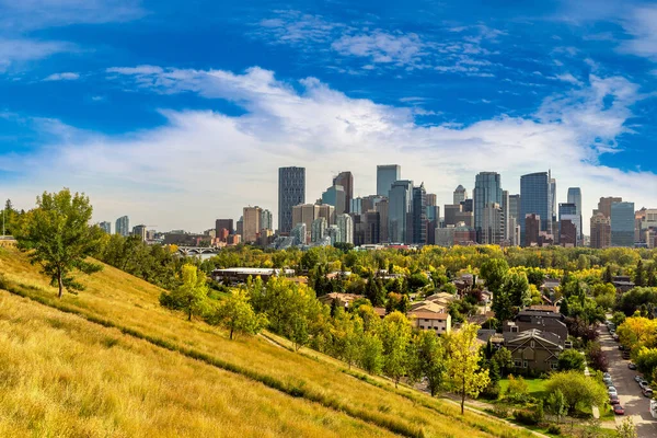 Vista Panorámica Calgary Día Soleado Canadá — Foto de Stock
