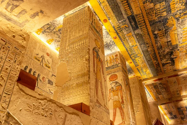 Túmulo Faraós Ramsés Vale Dos Reis Luxor Egito — Fotografia de Stock