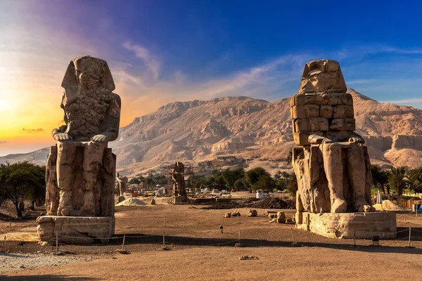 Colossi Memnon Luxor Valley Kings Egypt Sunny Day — Zdjęcie stockowe
