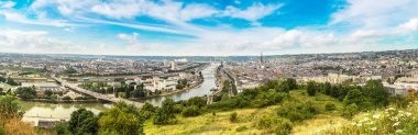 Rouen panoramik havadan görünümü içinde bir güzel yaz gün, Fransa