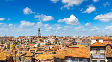 Güzel yaz gün, Portekiz Porto panoramik havadan görünümü