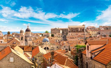 Hırvatistan 'ın Dubrovnik kentinde güzel bir yaz günü panorama