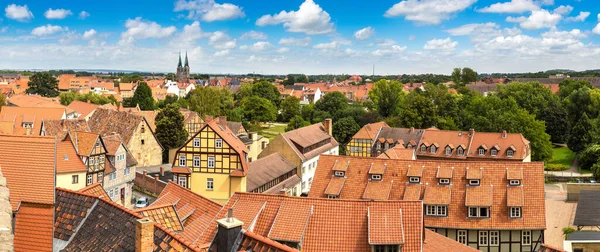Vista Aérea Panorámica Quedlinburg Hermoso Día Verano Alemania —  Fotos de Stock