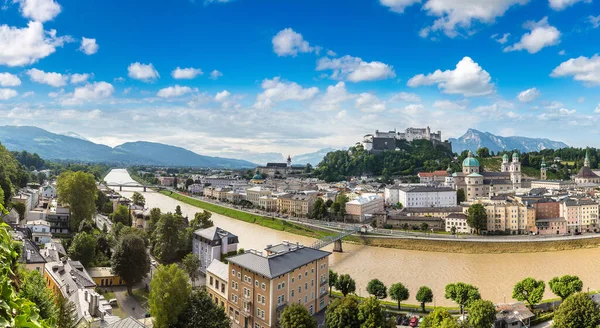 Panorama Luftaufnahme Des Salzburger Doms Österreich Einem Schönen Tag — Stockfoto