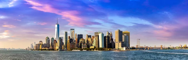 Panorama Paysage Urbain Manhattan New York Coucher Soleil Usa — Photo