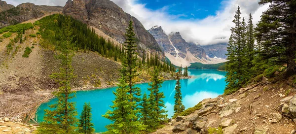Moraine Gölü Panoraması, Kanada Banff Ulusal Parkı