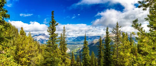 Panorama Vista Aérea Bow Valley Parque Nacional Banff Rockies Canadienses —  Fotos de Stock