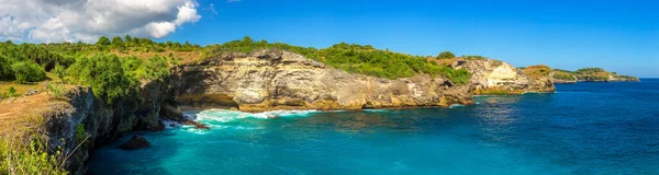Panorama Ilha Nusa Penida Dia Ensolarado Bali Indonésia — Fotografia de Stock