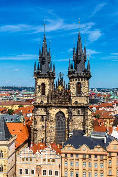 Vue Aérienne Panoramique Place Vieille Ville Prague Par Une Belle — Photo