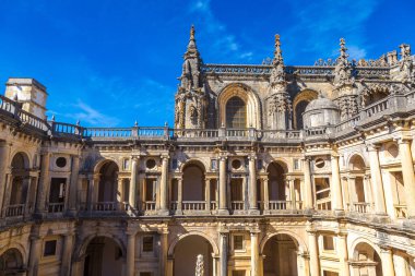 Ortaçağ Templar kalede tomar bir güzel yaz günü, Portekiz