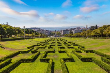 Eduardo VII park Lizbon bir güzel yaz günü, Portekiz