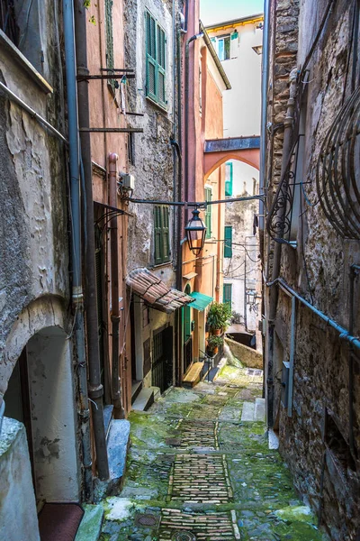 Середньовічна Стара Вулиця Сан Ремо Прекрасний Літній День Італія — стокове фото