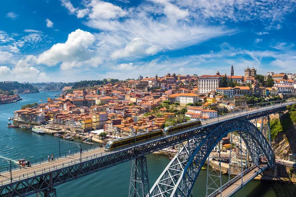 Panorama Luftbild Der Dom Luis Brücke Porto Einem Schönen Sommertag — Stockfoto