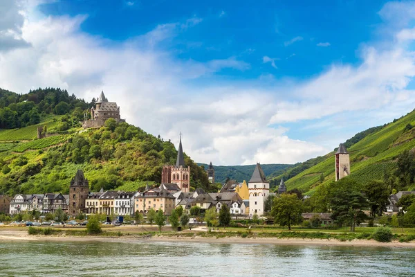 Romantische Burgen Rheintal Ist Ein Weinanbaugebiet Einem Schönen Sommertag Deutschland — Stockfoto