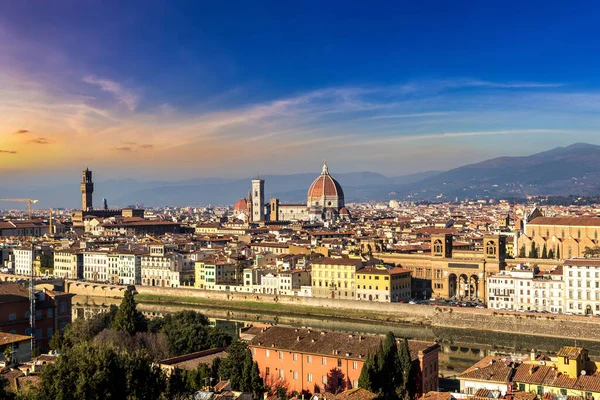 Panoramisch Uitzicht Kathedraal Santa Maria Del Fiore Florence Italië Een — Stockfoto
