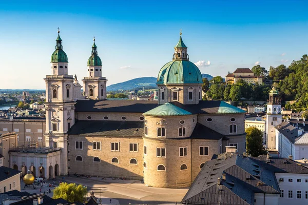 Panoramic Aerial View Salzburg Cathedral Austria Beautiful Day — Stock Photo, Image