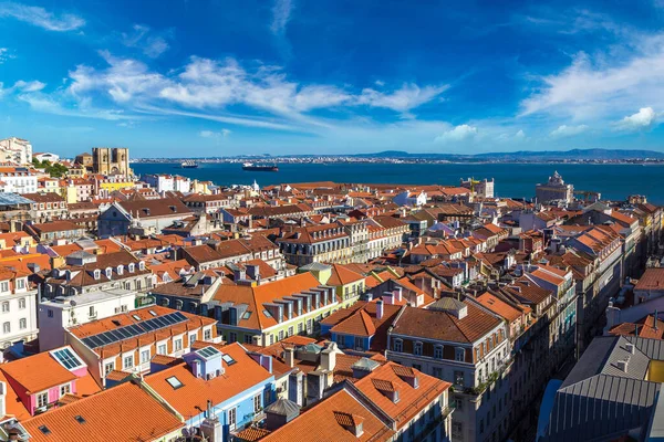 Panorama Luftaufnahme Von Lissabon Einem Schönen Sommertag Portugal — Stockfoto