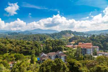 Cameron Highlands Resort, Malezya 'nın panoramik hava manzarası