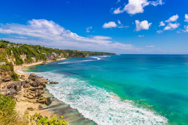 Vista Panorâmica Praia Dreamland Bali Dia Ensolarado Indonésia — Fotografia de Stock