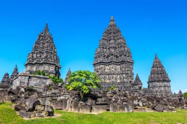Yogyakarta şehri yakınlarındaki Prambanan tapınağı, Orta Java, Endonezya