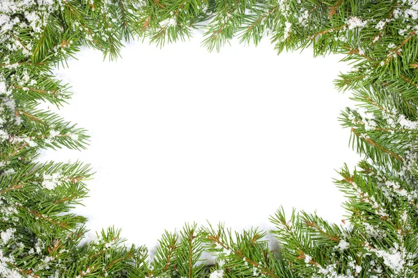 白い雪で隔離されたクリスマスの背景 — ストック写真