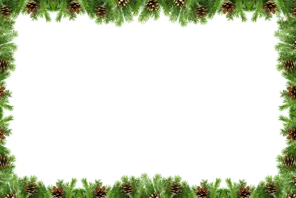 Marco Verde Navidad Aislado Sobre Fondo Blanco — Foto de Stock
