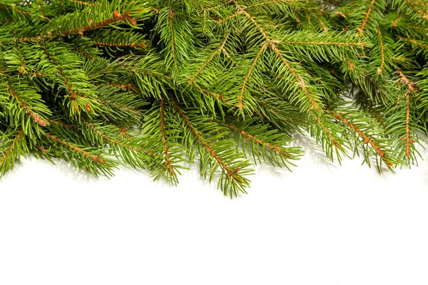 Vánoční Zelený Rámec Izolované Bílém Pozadí — Stock fotografie