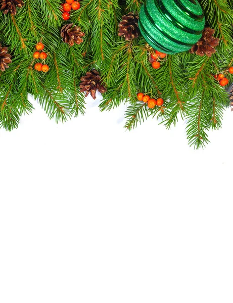 Vánoční Pozadí Míčky Dekorace Izolované Bílém Pozadí — Stock fotografie