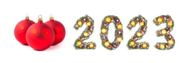 크리스마스 크리스마스 가지들이 배경에 2023 — 스톡 사진