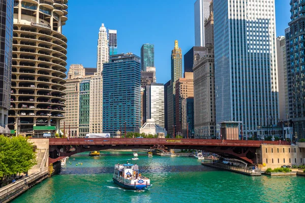 Chicago Usa Μαρτιου 2020 Ποταμός Και Γέφυρα Σικάγο Ιλινόις Ηπα — Φωτογραφία Αρχείου