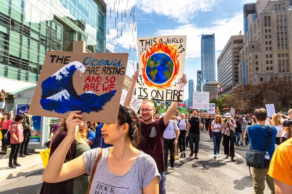 Toronto Canada Eylül 2019 Klim Için Küresel Grev Toronto Ontario — Stok fotoğraf