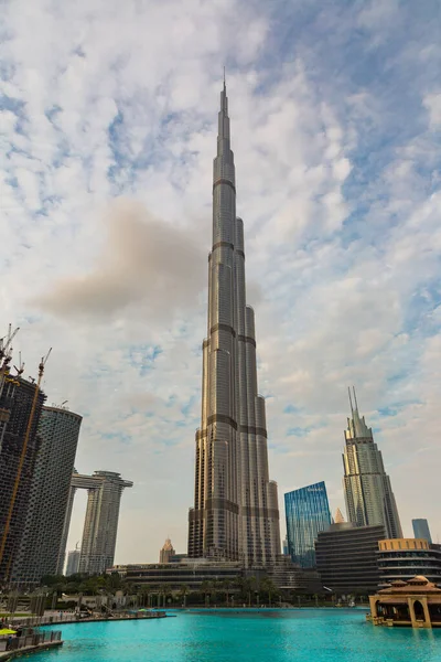 Dubai Émirats Arabes Unis Avril 2020 Tour Burj Khalifa Coucher — Photo